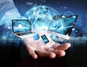 A graphic illustrates cyber security concepts for the VET sector, showing digital devices and network connections.
