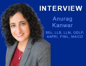 Anurag Kanwar, a professional in the vet sector, poses for a headshot with listed credentials.