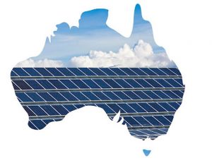 Australia covered in solar panels highlights the renewable energy potential despite a skills shortage.