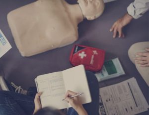 A first aid training session demonstrates essential skills for vet compliance.
