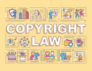 A graphic illustrating copyright law concepts for RTO training and protecting intellectual property.