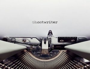 A vintage typewriter spells out 'Ghostwriter', highlighting the issue of academic dishonesty and online cheating.