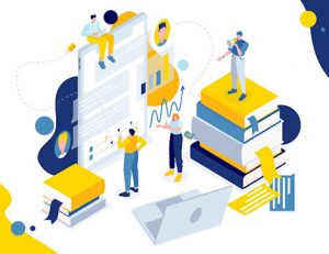 Students engage with data analysis and online learning resources for vocational education and training.